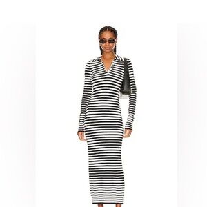 Striped Black and White Maxi Dress